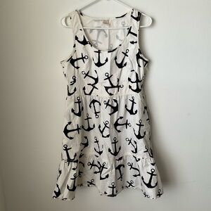 J. Crew women’s Anchor Print Sleeveless Dress - Black and White size 8
